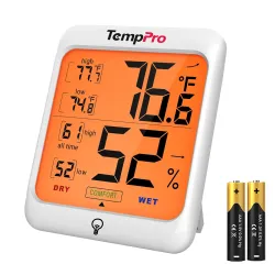 ThermoPro TP53 Hygrometer Humidity Gauge Indicator Digital Indoor Thermometer Room Temperature and Humidity Monitor with Touch Backlight