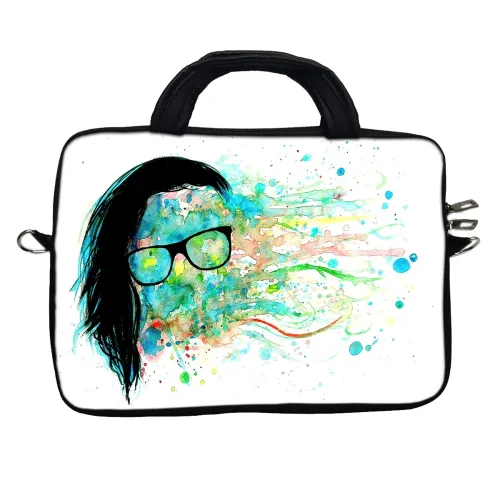 Image of Theskinmantra Colorful Geek Messenger Bag for 11 inch Laptop