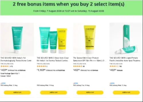 Image of THE SOLVED SKIN Beauty Products Buy 2 Products Get 2 Bonus items