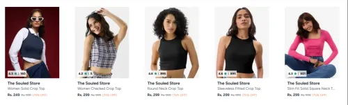Image of The Souled Store Women Clothing at minimum 70% Discount