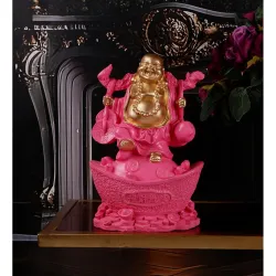 THE WHITE INK DECOR Premium Laughing Buddha showpeice