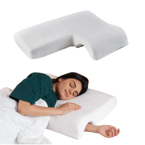 Image of The White Willow Memory Foam Couple Hug Arm Hand Pressure Love Pillow for Sleeping for Husband & Wife Perfect-White(25.5