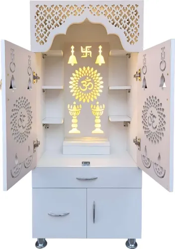 Image of The Wooden Factory Engineered Wood Temple with LED Light