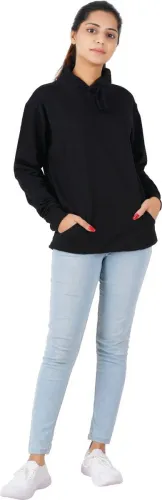 Image of Thirteen Eleven  Women Full Sleeve Solid Sweatshirt
