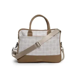 Thomas Scott Men Checked PU Laptop Bag