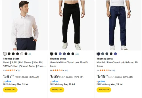 Image of Thomas Scott Men Clothing Minimum 70% Discount