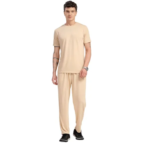 Image of Thomas Scott Men's | Relaxed Fit | Solid | 100% Polyester | Co-Ord Set With Short Sleeve T-Shirt & Trouser