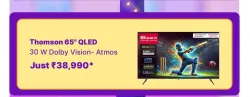 Thomson 65 QLED 4K Google TV @ ₹43999 on Flipkart Big Billion Days Sale 
