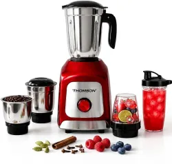 Thomson Kitchen Master 500 W Juicer Mixer Grinder (5 Jar KitchenMaster 500W | 5 Jars | Red)