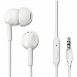 Thomson Wired Earphones, in-Ear with omnidirectional Microphone, Silicone Ear Pads, Noise Cancellation, Stereo Earphones with 3.5mm Audio Jack Plug- White