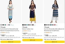 Threads Kurtas for women at Minimum 90% Discount 