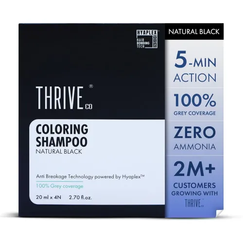 Image of ThriveCo Natural Black 5-Minute Coloring Shampoo (20mlx4 - 80ml)