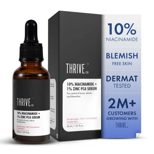 Image of ThriveCo Niacinamide Serum with Zinc PCA | Reduces Acne Marks & Blemishes | Minimizes Pores | Oil Control Face Serum for