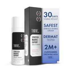 ThriveCo Stretch Marks Expert Serum Cream | Clinically Proven Treatment for New red & Old white Stretch Marks & Scars Re