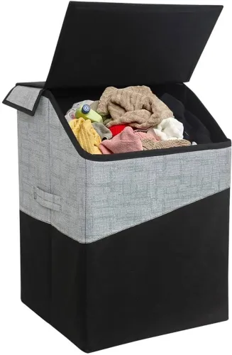 Image of Tiarakrafts 70 L Grey, Black Laundry Bag (Non Woven)