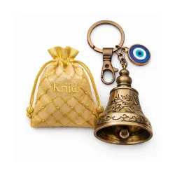 Tibetan Guardian Bell Keychain with Evil Eye