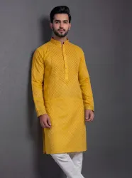 Tibra Collection Men Embroidered Straight Kurta