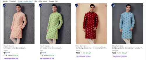 Image of Tibra Collection Men's Kurtas at minimum 82% Discount