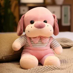 Tickles Cute Puppy Dog Soft Stuffed Plush Animal Toy for Kids Boys & Girls Birthday Gift (Color: Pink Size: 30 cm)