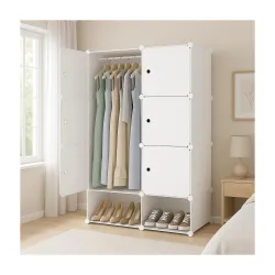 Ticoh 6 Door Plastic Wardrobe for Kids - Cupboard for Clothes Storage Rack, Almirah for Clothes, Baby Collapsible Wardro