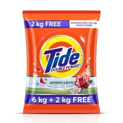 Tide Plus Jasmine & Rose Detergent Powder 6kg + 2kg FREE