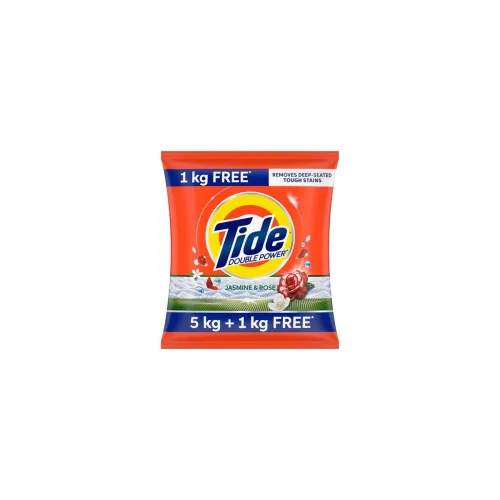 Image of Tide Plus Double Power Detergent Washing Powder - 5 Kg + 1 Kg Free (Jasmine And Rose)