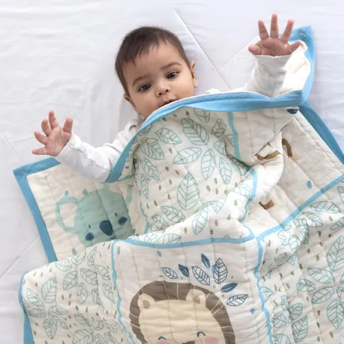 Image of TIDY SLEEP Mulmul Cotton Baby Blanket – Super Soft & Lightweight Comforter for Newborns & Toddlers (0-2 Years) – Jaipuri