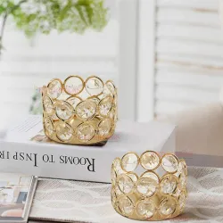 TIED RIBBONS Crystal Tealight Candle Holder