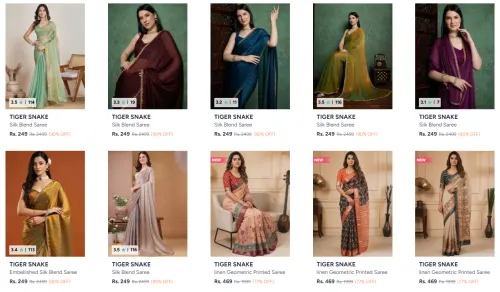 Image of Tiger Snake Sarees Starting @ ₹249