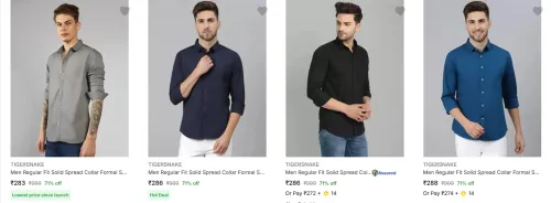 Image of Tigersnake Men's Shirts at minimum 70% Discount