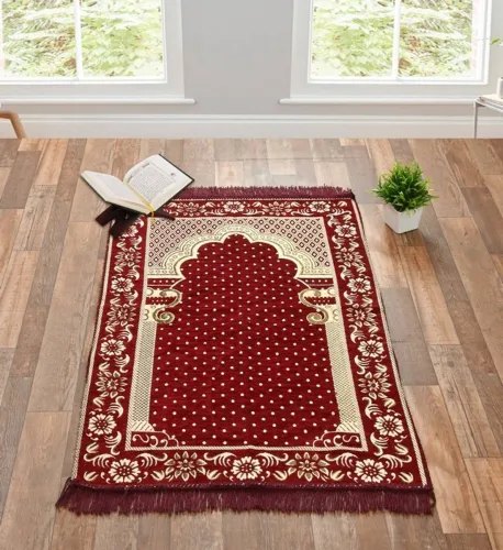 Image of Tijane Velvet Prayer Mat (Maroon, Free)