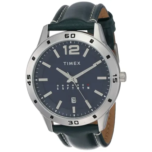 Image of TIMEX Analog Watch for Man with Blue Round Dial
