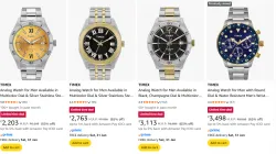 TIMEX Analog Watch for Men,s Silver Stainless Steel Watches Flat 65% Discount.
