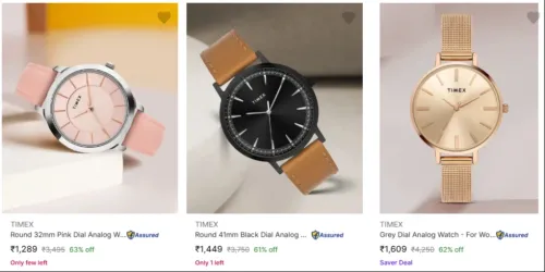 Image of timex analog watch Minimum 63% discount 