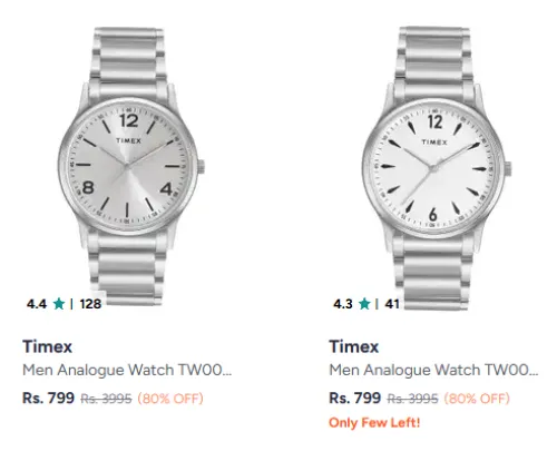 Image of Timex Analog Watch Minimum 80% Discount 