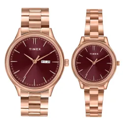 TIMEX Analog Watch for Pair with Round Dial & Water Resistant Couple's Wrist Watches