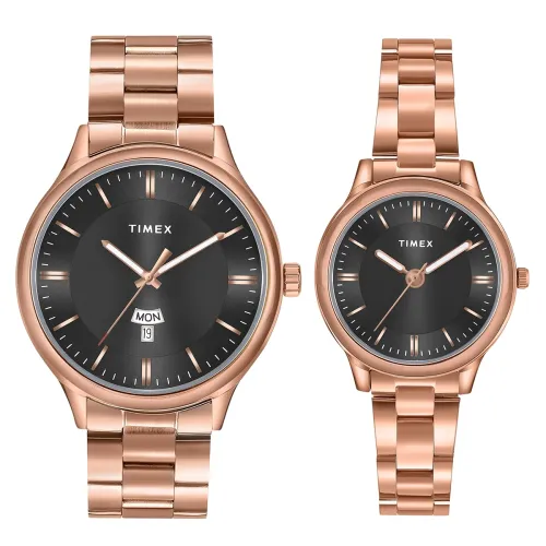 Image of Timex Couple Analog Watch Set Round Dial