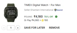 TIMEX Digital Watch - For Men