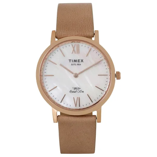 Image of TIMEX Empera Analog Watch for Women with Mother of Pearl Round Dial & Nude