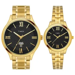 TIMEX Empera Round 43mm Black Dial Analog Pair Watch - TW00PR283