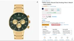 TIMEX Green Round Dial Analog Mens Watch
