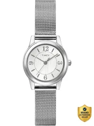 TIMEX Main Street Round 25mm Silver Dial Analog Watch - For Women T2P457AP