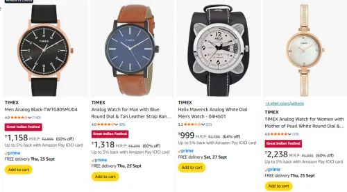 Image of Timex Men Watch Minimum 60% Discount