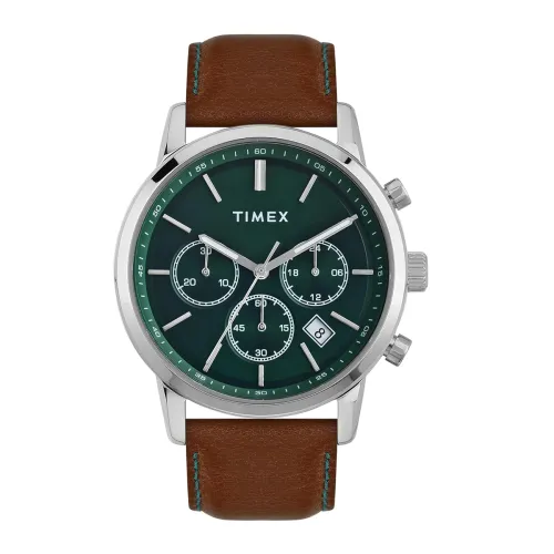 Image of Timex Men's Analog Leather Strap Watch