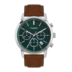 Timex Mens Analog Leather Strap Watch