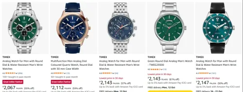 Image of TIMEX Men's Analog Watch at minimum 60% Discount