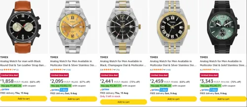 Image of TIMEX Men's Watch at minimum 60% Discount