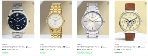 Image of Timex Men's Wrist Watches at minimum 60% Discount