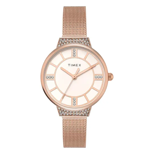 Image of TIMEX Rose Gold Round Dial Analog Women's Watch 