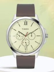 TIMEX Round 45mm Beige Dial Analog Watch  